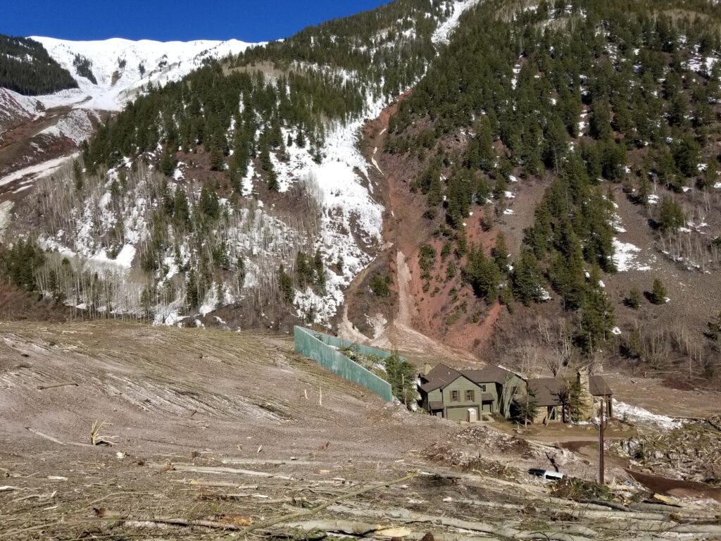 Concrete splitting wedge designed by Art Mears above a home near Aspen