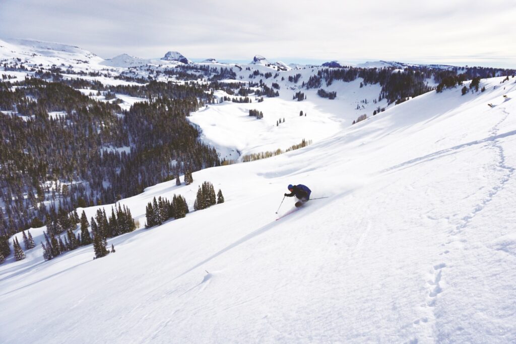 Scenic shot of a "largely imaginary safe zone" between two parts of a pitch on the west side of the Tetons