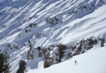 Human Factors: Skiing One at a Time Molly Absolon on a big line in the Palisades of Wyoming
