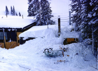 Avalanche Cycle: 1973 (Part 2) The Alta lodge and a VW covered in avalanche debris.