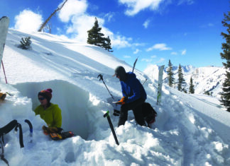 Pro/Rec Split: An Educator’s Musings A team of students works to complete a full profile in Little Cottonwood Canyon